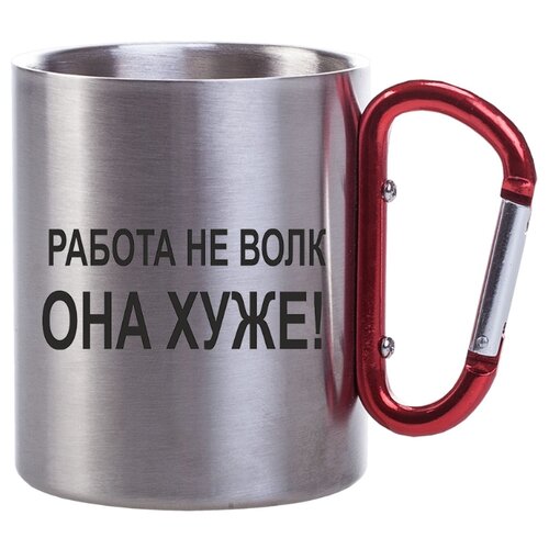 фото Металлическая кружка с карабином работа не волк, она хуже drabs