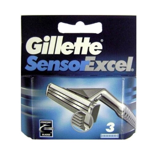 Сменные кассеты Gillette Sensor Excel, серебристый, 3 шт.