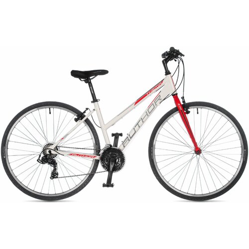 Женский велосипед Thema AUTHOR 2023 белый/красный велосипед гибридный author vertigo 22