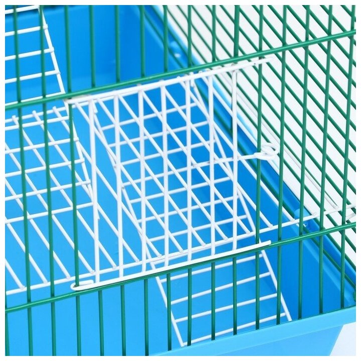 Клетка для грызунов с металлическими полками и наполением (полукруглая), 36 х 24 х 29 см синий 94257 . - фотография № 10