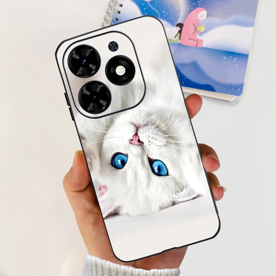 Для Tecno Spark Go 2024 чехол BG6 симпатичная окрашенная Обложка Противоударная Мягкая Белый, 122