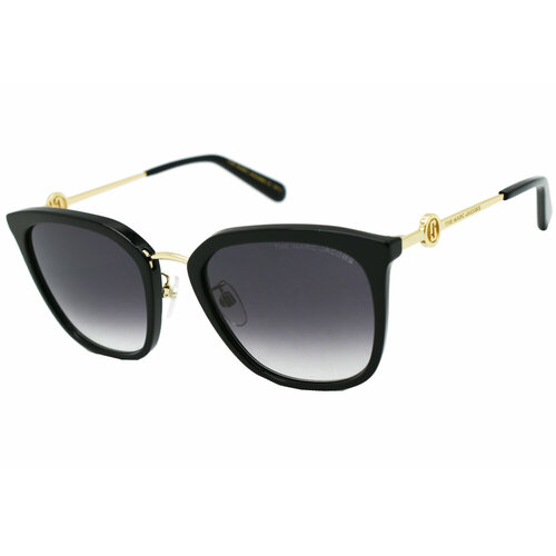 Солнцезащитные очки MARC JACOBS, кошачий глаз, с защитой от УФ, градиентные, для женщин, черный