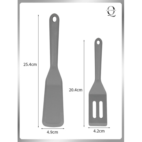 Набор кухонных силиконовых лопаток серый
