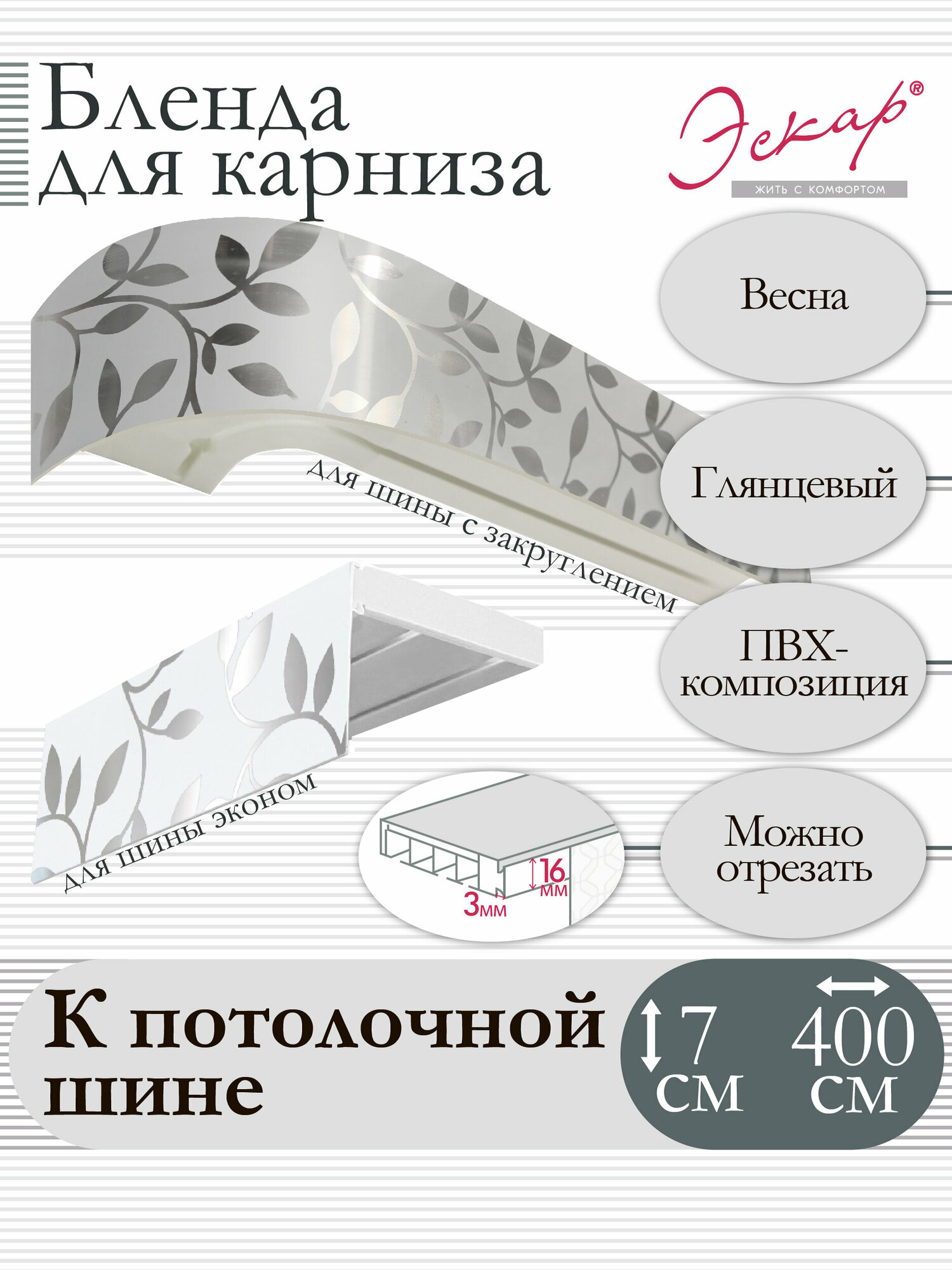 фото Бленда для карниза 7 см, Весна