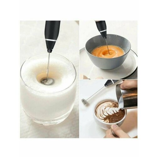 Капучинатор 2 в 1: Вспениватель молока для кофе и взбиватель яиц / капучинатор электрический с USB кабелем для зарядки/венчик 2 насадки