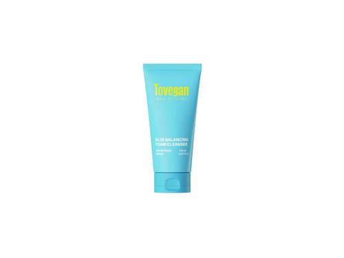 Пенка для умывания лица очищающая профессиональная Корея Tovegan Blue Balancing Foam Cleanser