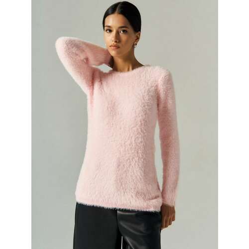 Джемпер WONDERCLO, длинный рукав, прилегающий силуэт, вязаный, размер 42-46, розовый