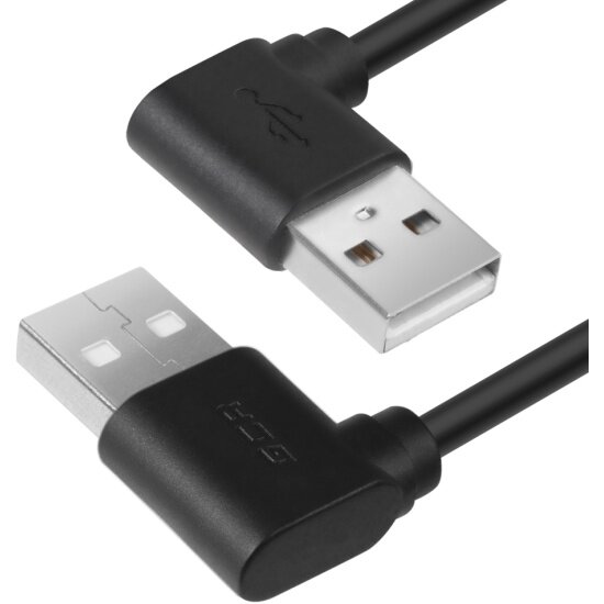 Кабель Gcr 1.0m USB 2.0, AM угловой/AM угловой, 28/24 AWG, -AUM5AM-BB2S-1.0m