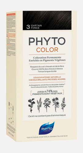 Изображение товара PHYTO Phytocolor Краска для волос, 50/50/12 мл, 3 Темный шатен