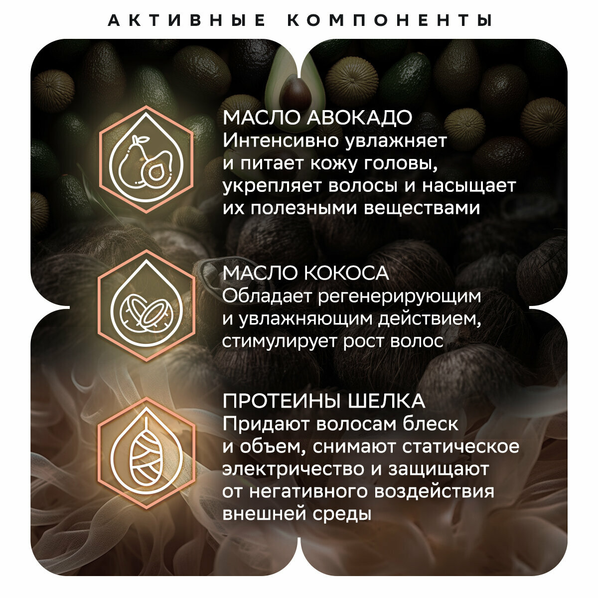 Маска для кожи головы Интенсивное питание с маслами авокадо и кокоса CULT3, 250 мл — фото 1