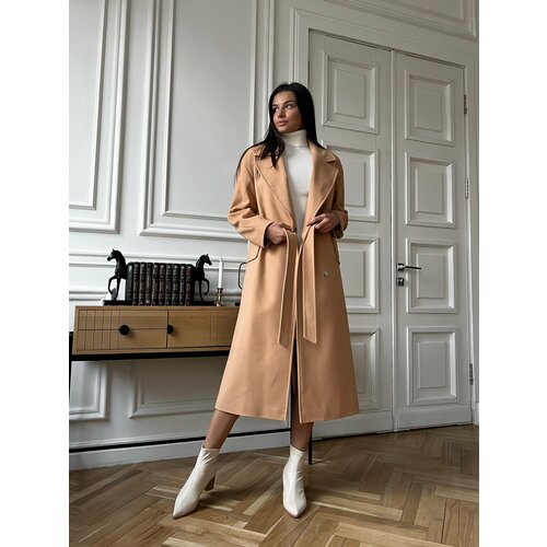 Пальто , размер 44, бежевый