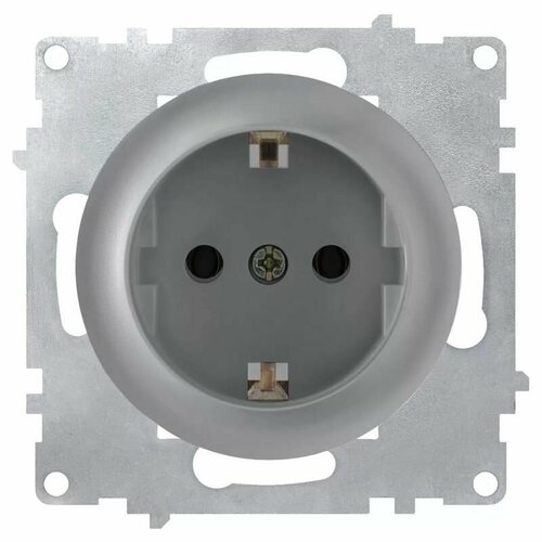 Комплект. Розетка с заземлением OneKeyElectro, винтовые контакты, цвет бежевый (3шт.)