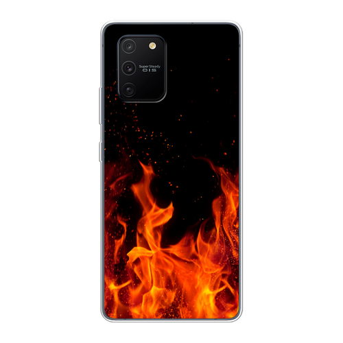 Силиконовый чехол на Samsung Galaxy A91 / Самсунг Галакси А91 Все в огне