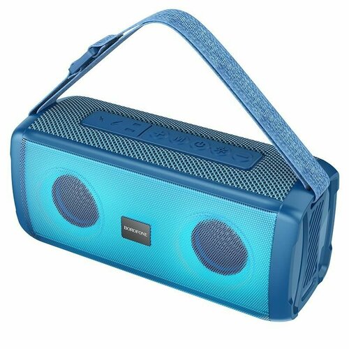 Колонка портативная bluetooth BOROFONE COLORFUL LED FLASHING LED подсветка 10W Bluetooth 53 FM MicroSD USB AUX голубая 199000₽