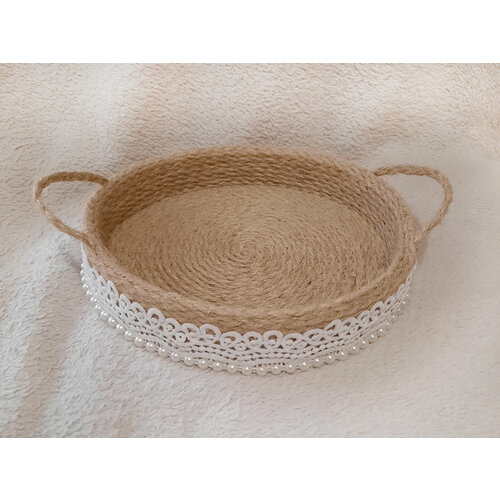 Корзинка круглая плетеная L