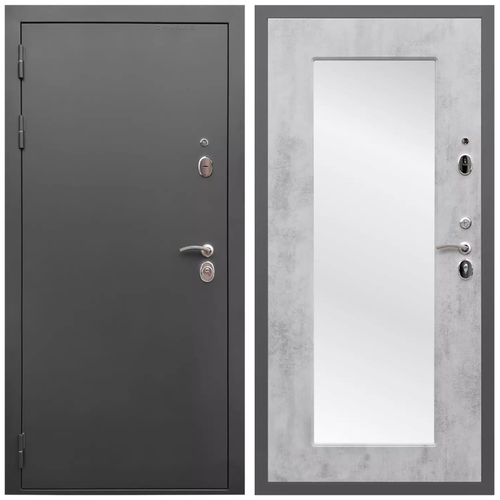 Дверь входная Армада Гарант / ФЛЗ-Пастораль, Бетон светлый МДФ панель 16 мм с зеркалом