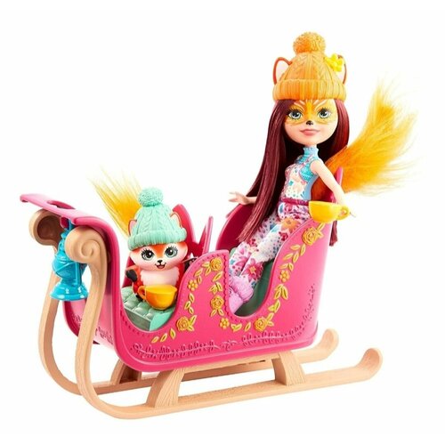 Игровой набор Enchantimals Рождественские сани GJX31 enchantimals игровой набор mattel enchantimals шале в горах gjx50