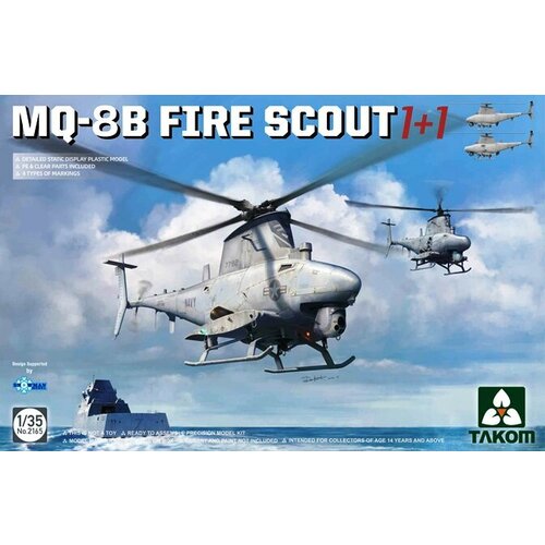 сборная модель modern infantry fire support weapons 2165 Takom Беспилотник MQ-8 Fire Scout (2 в 1) 1/35