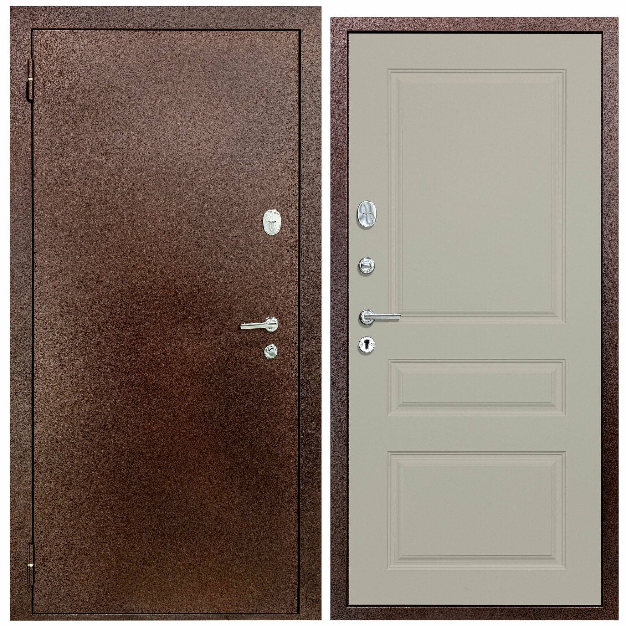 Дверь входная металлическая DIVA 510 2050х960 Левая Антик медь - Д13 Софт шампань УТ-00080757