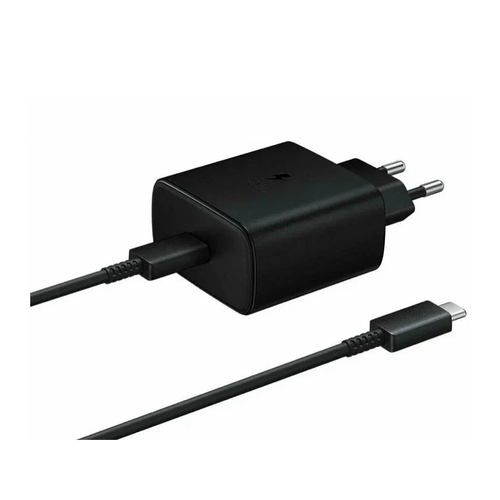 Сетевое зарядное устройство USB-C + USB-C 45W/Зарядный комплект: адаптер + кабель/Супер быстрая зарядка 2.0/Черный