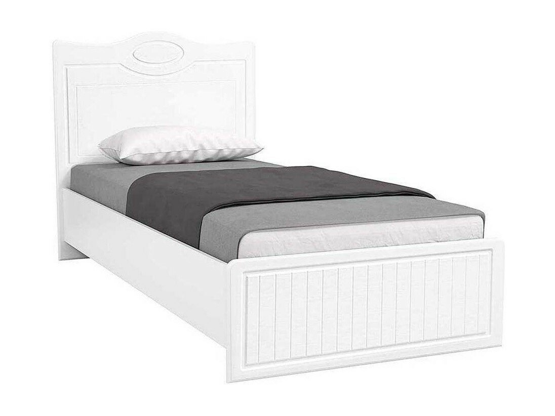 Кровать 900 с настилом Монако МН-10 белое дерево (Белый)