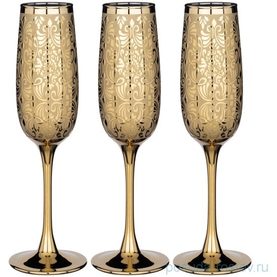 фото Набор бокалов GLASSTAR Золотой либерти 175 мл 3шт аллегресс (GN129Z_8162_11)