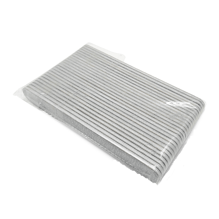 Пилка маникюрная 100/180 серая прямая пластиковая Wismed, 25 шт/упк