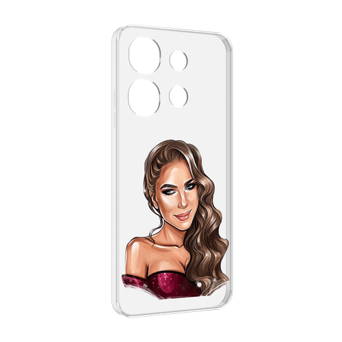 Чехол MyPads девушка-с-улыбкой женский для Tecno Spark Go 2023 (BF7) / Tecno Smart 7 задняя-панель-накладка-бампер