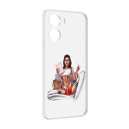 Чехол MyPads Модная-иллюстрация-девушки женский для Vivo Y56 5G задняя-панель-накладка-бампер