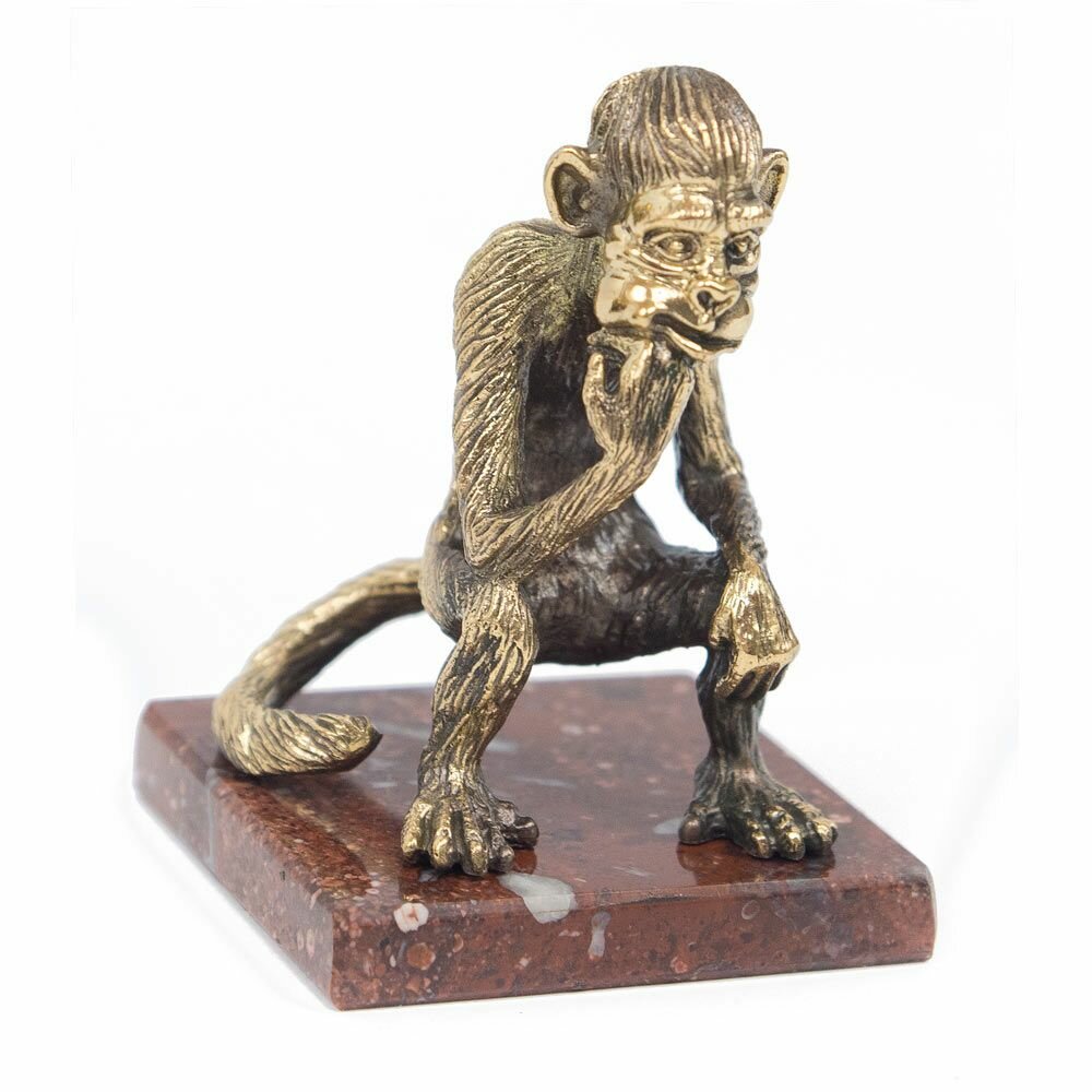 Статуэтка "Задумчивая обезьяна" бронза камень 116848