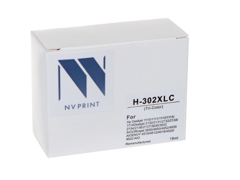 Картридж NV Print 302XLC (схожий с HP NV-F6U67AE) Color для HP DeskJet 1110/2132/3630/3632/Envy 4512/4520/4522/OfficeJet 3830/4650/4655