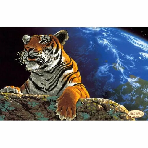 Амурский тигр. спасем планету, схема на канве