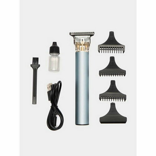 Машинка для стрижки SA-5181BL 3 насадки стальной нож АКБ голубая 223000₽