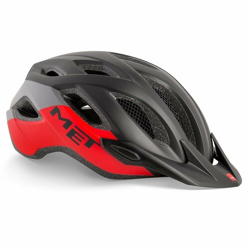 фото Велошлем met crossover helmet (3hm109) 2022, цвет чёрный/красный, размер шлема xl (60-64 см)