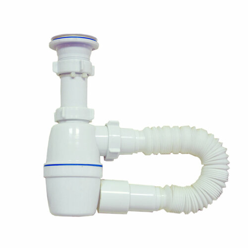 Сифон Сантехпродукт Е-72011 для мойки бутылочный с гибкой трубой 1