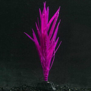 Растение силиконовое аквариумное, светящееся в темноте, 7 x 12.5 см, фиолетовое