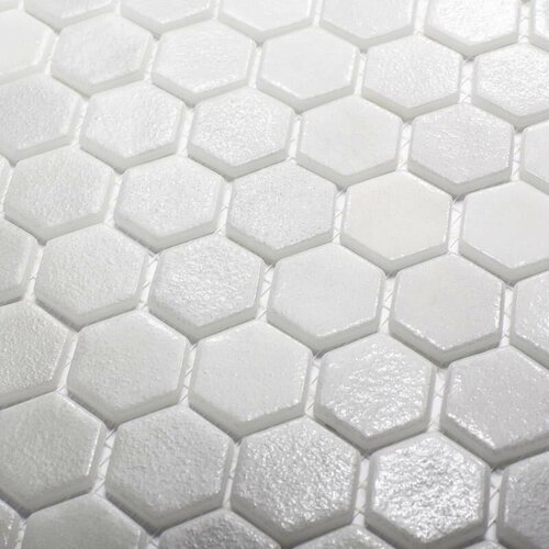 Мозаика стеклянная для пола в бассейне на сетке чип 35x35 Hexagon 514 Vidrepur 317х307/4, упаковка 10 листов / 0.87 кв. м