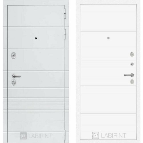 Входная дверь Labirint Trendo 13 Белый софт 880x2050, открывание левое