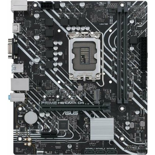 Материнская плата ASUS PRIME H610M-K D4 Socket 1700 H610 2xDDR4 1xPCI-E 16x 1xPCI-E 1x 4xSATA III mATX Retail 90MB1A10-M0EAY0 974600₽