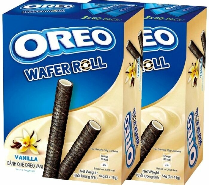 Печенье Oreo Wafer Roll Vanilla, 54 г - 2 шт (Индонезия)