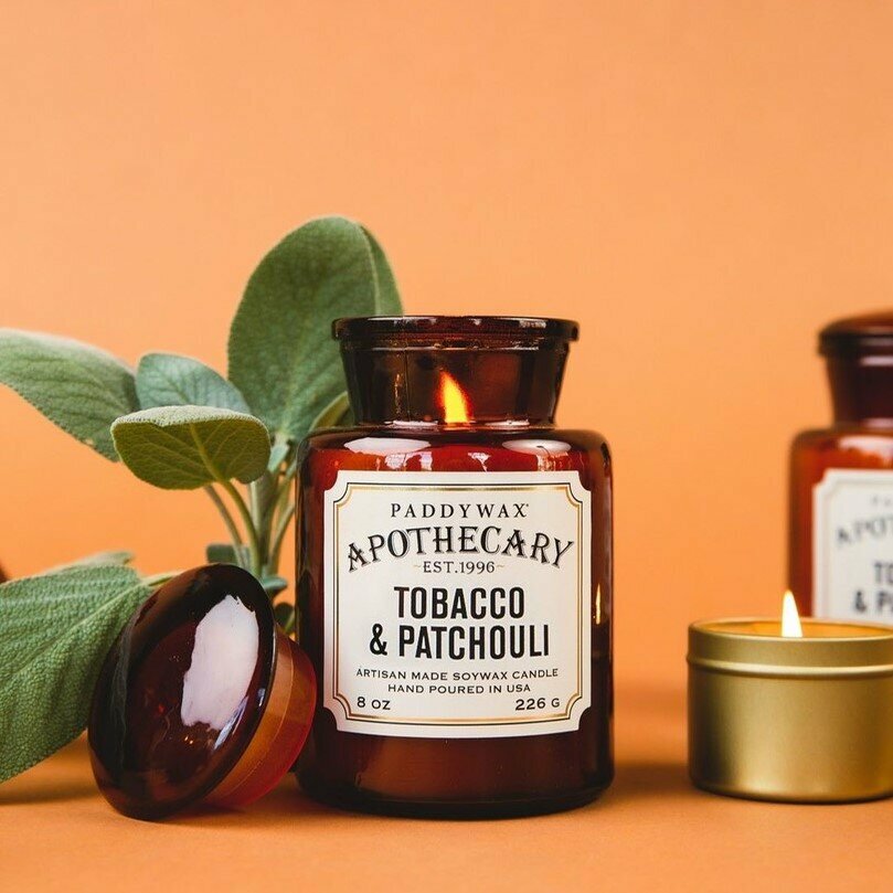 фото TOBACCO & PATCHOULI Большая свеча в аптекарской баночке, PaddyWax