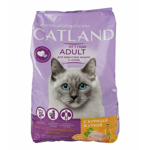Catland сухой корм для взрослых кошек с курицей и уткой - 350 г