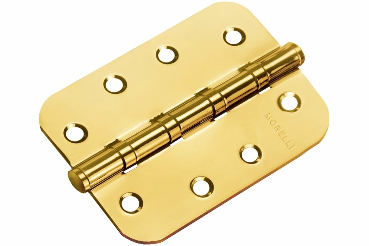 Петля дверная универсальная стальная округленная Morelli MS-C 100X70X2.5-4BB SG матовое золото (1 шт.)