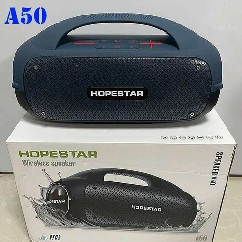 Портативная колонка HOPESTAR A50 с микрофоном, 80W, синяя