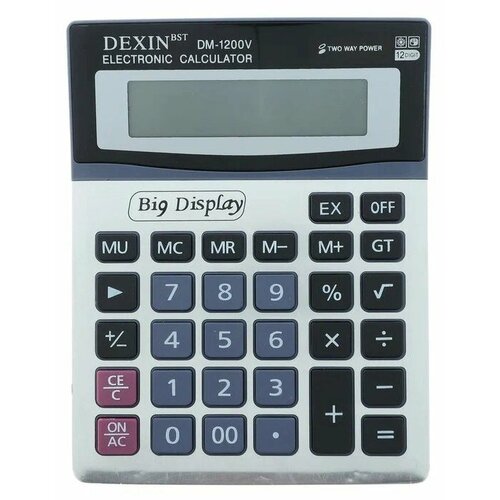 Настольный 12-разрядный калькулятор с двойным питанием 1200V настольный калькулятор с двойным питанием металл uniel ud 41k черный