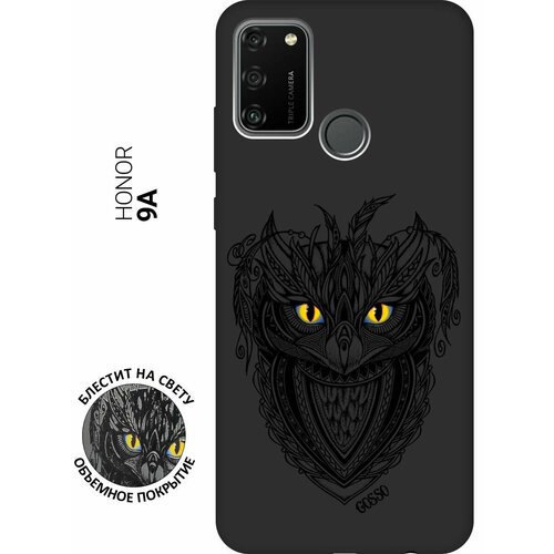 Ультратонкая защитная накладка Soft Touch для Honor 9A с принтом Grand Owl черная ультратонкая защитная накладка soft touch для huawei y7 2019 с принтом grand owl черная