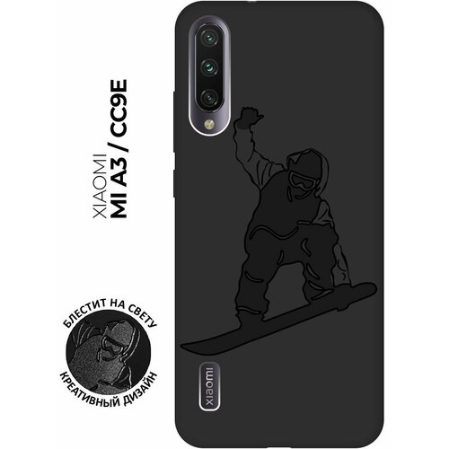 Матовый чехол Snowboarding для Xiaomi Mi A3 / CC9e / Сяоми Ми А3 / Ми СС9е с эффектом блика черный матовый чехол snowboarding для xiaomi mi 5s сяоми ми 5 эс с эффектом блика черный