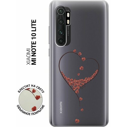 Ультратонкий силиконовый чехол-накладка ClearView 3D для Xiaomi Mi Note 10 Lite с принтом Little hearts ультратонкий силиконовый чехол накладка clearview 3d для galaxy note 20 ultra с принтом little hearts