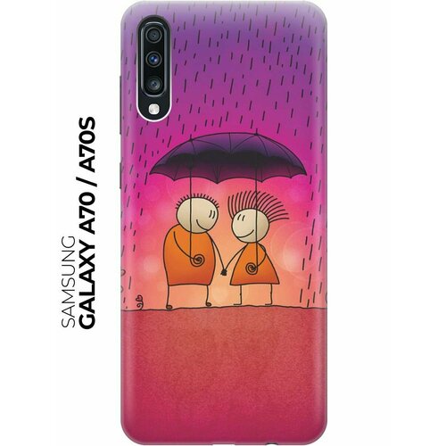 Чехол - накладка ArtColor для Samsung Galaxy A70 / A70s с принтом Парочка под дождем чехол накладка artcolor для samsung galaxy a31 с принтом парочка под дождем