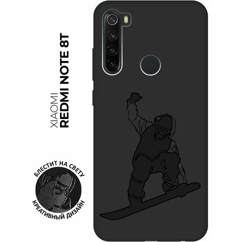 Матовый чехол Snowboarding для Xiaomi Redmi Note 8T / Сяоми Редми Ноут 8Т с эффектом блика черный чехол книжка песец на качелях на xiaomi redmi note 8t сяоми редми ноут 8т с эффектом блика черный